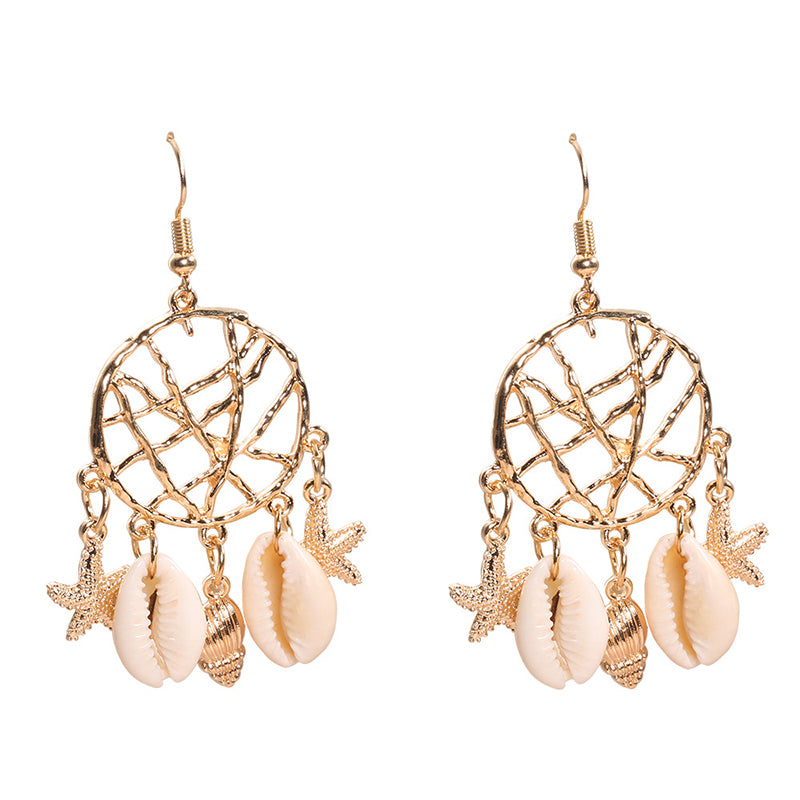 Sea Shell Tassel Drop Earrings