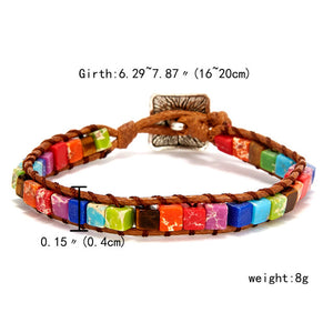 Boho Spiritual Chakra Leather Wrap Bracelets