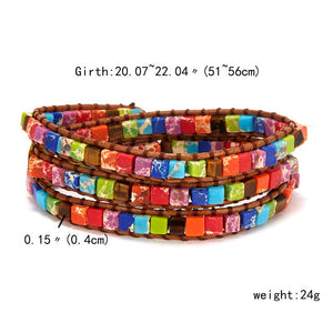 Boho Spiritual Chakra Leather Wrap Bracelets