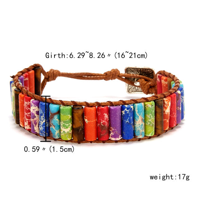 Boho Spiritual Chakra Leather Wrap Bracelets