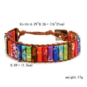 Boho Spiritual Chakra Leather Wrap Bracelets