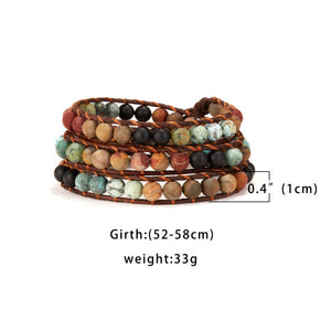 Boho Spiritual Chakra Leather Wrap Bracelets