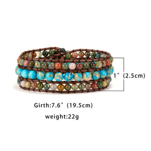 Boho Spiritual Chakra Leather Wrap Bracelets