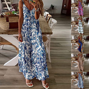 V-Neck Spaghetti Strap Maxi Dress