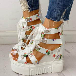 Women's Platform Sandals (White or Black) (Size 5-10)