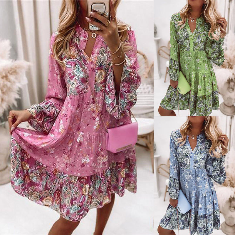 Boho Floral Print Dress in 3 colors