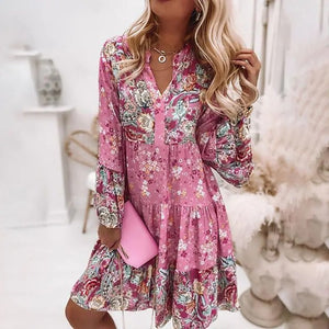 Boho Floral Print Dress in 3 colors