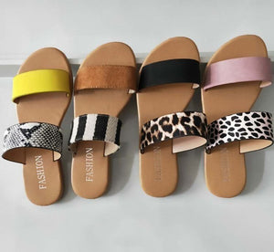Open Toe Sandals (Pink & Leopard)