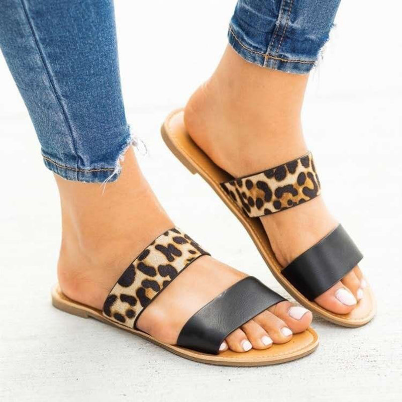 Open Toe Sandals (Leopard Print)