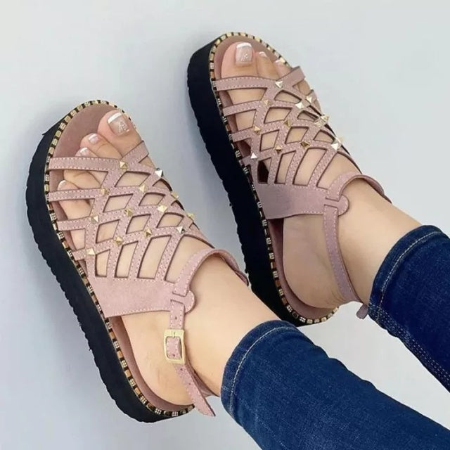 Platform Roman Sandals  (Pink)